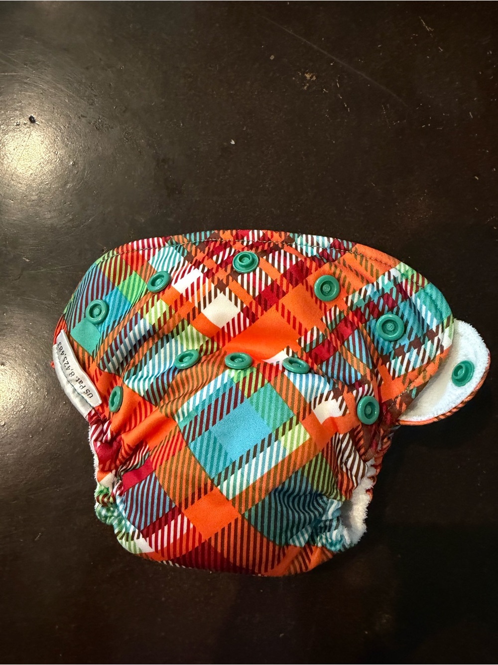 Lil Joey Orange Plaid All-In-One Newborn Cloth Diaper
